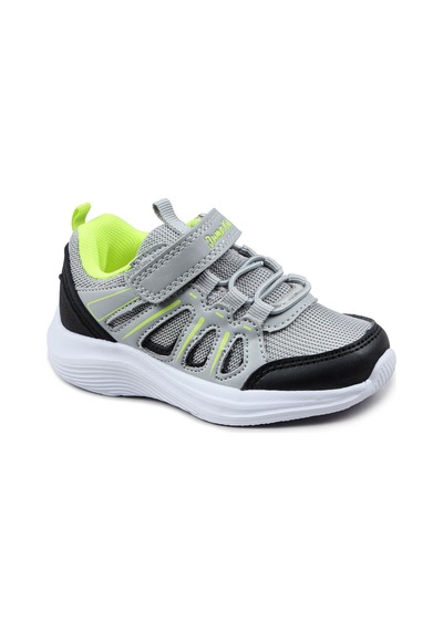 Jump 29183 Cırtlı Gri - Siyah Üniseks Çocuk Sneaker Günlük Spor Ayakkabı Gri - Siyah - Yeşil