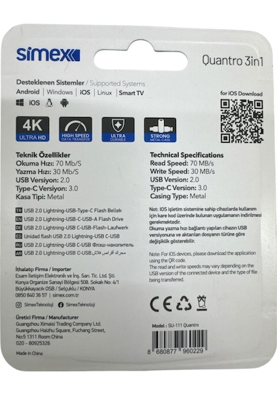 Type C Flash Bellek Xiaomi Redmi Oppo Vivo Samsung Uyumlu 128 Gb Otg Usb Typec Flash Bellek Disk