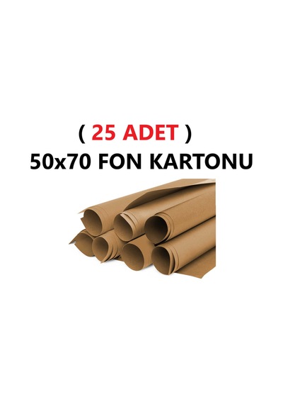 25 Adet 50x70 Cm Kahverengi Renkli Fon Kartonu Rulo Canlı Renk Büyük Boy Anaokulu Kreş Okul