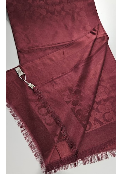 Miorel Scarfs C Desen Çift Taraflı Kaşmir İpek Şal 4 Mevsim Pamuk Şal Bordo