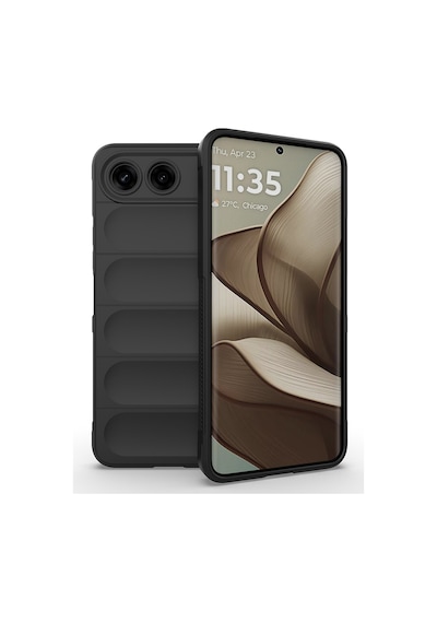 Tecno Spark 40 5g Kılıf Esnek Tpu Oyuklu Arka Yüzey Tasarımlı Zore Etnik Silikon Kapak Siyah