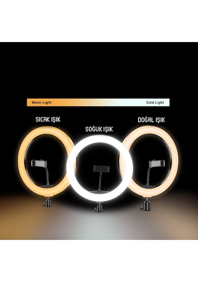 Juo Mj20 RGB Ring Light 20Cm Led Video Işığı Ayak Dahil