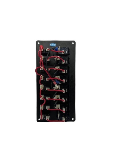 Tekne Karavan 8li Sigorta Paneli Otomatik - Marin Sigorta Paneli Siyah