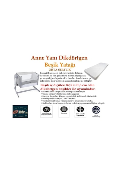 Sitehome Bebek Beşik Park Sünger Yatak 40x80x8