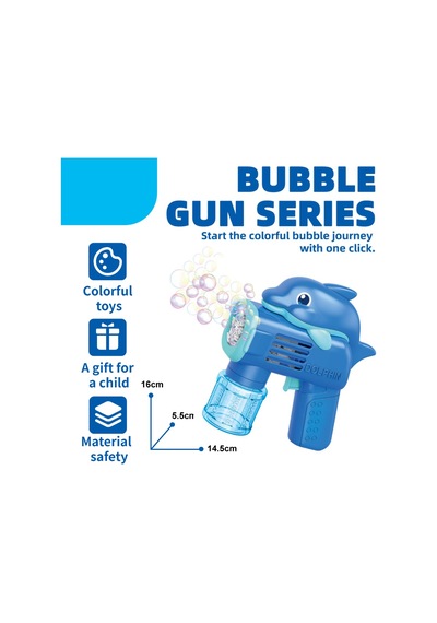 Vıp Yüksek Kalite Işıklı Mavi Sevimli Yunus Köpük Tabancası Dolphın Bubbles Gun Baloncuk Tabancası