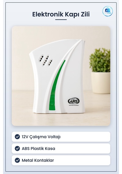 Elektronik Kapı Zili 12v Kompakt Abs Gövdeli Metal Kontaklı Ev Ap