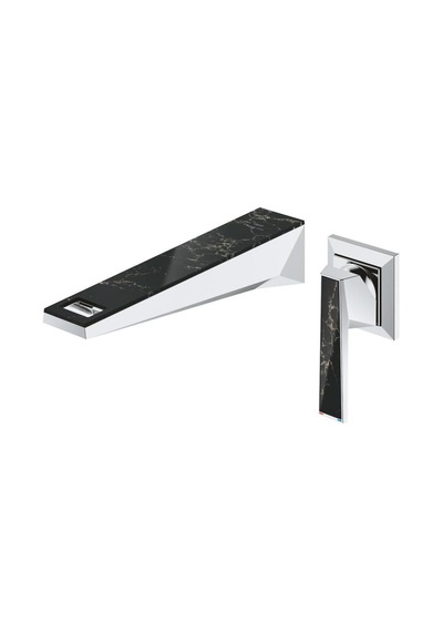 Grohe Allure Brilliant Private Collection 29521000 M Boyut 2 Delikli Duvardan Lavabo Bataryası Krom Gümüş