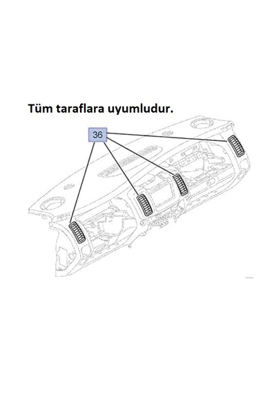 Trafic-vivaro 2001-2013 Havalandırma Izgarası "difüzör"