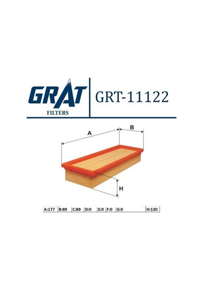 Grat 11122 Hava Filtresi Clio 97 P106 306 Zx Xsara 87-72070-050
