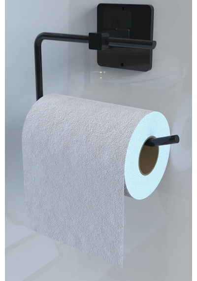Yapışkanlı Siyah Tuvalet Kağıdı Askısı Ve Siyah Rulo Havluluk, Paslanmaz 2'li Set, Banyo Seti Diğer
