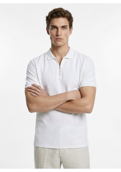 Fabrika Beyaz Erkek Slim Fit Polo T-shirt F6sm-tst 2980