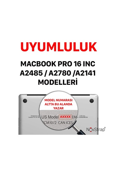 Novstrap Apple Uyumlu MacBook Pro 16 İnç M1 M2 A2485 A2780 A2141 İle Touchpad Trackpad Koruyucu Film