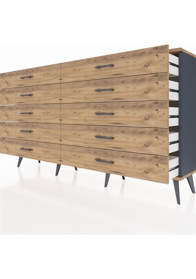 Arges Konsol 10 Çekmeceli 176x30x99 Antrasit-çam Antrasit-çam Arges Konsol 10 Çekmeceli 176x30x99 Antrasit-çam Antrasit-çam
