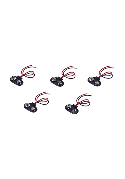 9 Volt Pil Başlığı 10 Cm Kablolu, 5 Adet, Ic-232