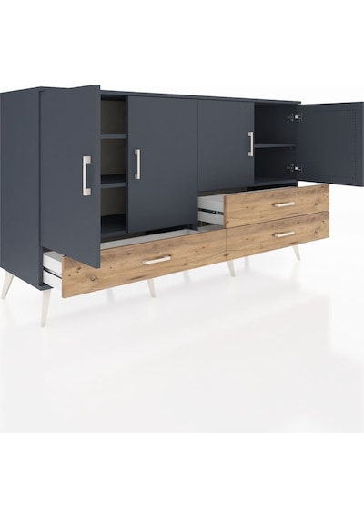 Hyperion Konsol 5 Raflı 3 Çekmeceli 4 Kapaklı 176x44x99 Antrasit- Antrasit-antrasit/çam Hyperion Konsol 5 Raflı 3 Çekmeceli 4 Kapaklı 176x44x99 Antrasit- Antrasit-antrasit/çam