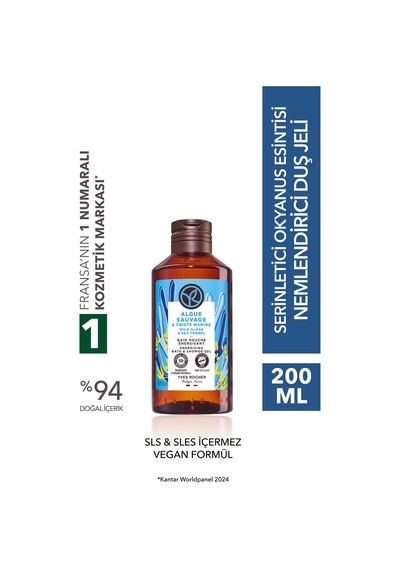 Yves Rocher Duş Jeli-nemlendirici Serinletici Okyanus Esintisi-sls,sles İçermez,vegan-200ml Diğer