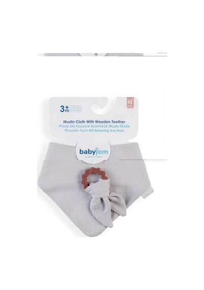 Babyjem Silikon Diş Kaşıyıcılı Müslin Önlük 736 Gri