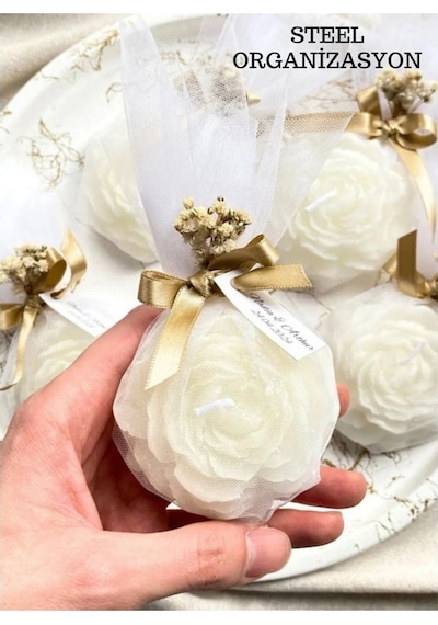 Bernami Vazo Pinterest 30adet Süslemeli Şakayık Mum, Düğün, Nikah, Kına, Söz, Doğum Diğer