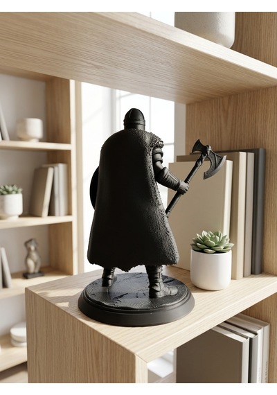 Viking Savaşçı Biblosu 15 Cm İskandinav Mitolojisi Heykel Mat Siyah Karakter Figür Masaüstü Ofis Kitaplık Dekoru Erkek Hediyesi 15cm