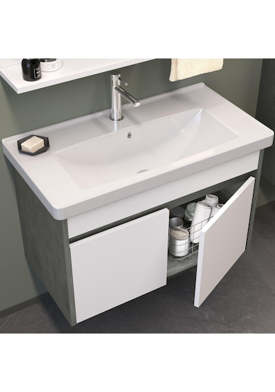 Orka Aydos 65 Cm Mdf Retro Gümüş/Beyaz Banyo Dolabı Takımı Çok Renkli Orka Aydos 65 Cm Mdf Retro Gümüş/Beyaz Banyo Dolabı Takımı Çok Renkli