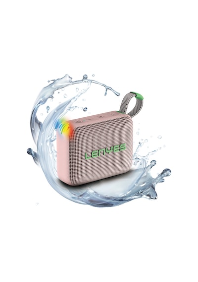 Lenyes S216 Su Geçirmez Özellikli Rgb Işıklı Askılı Mini Bluetooth Speaker Hoparlör V5.3 Pembe