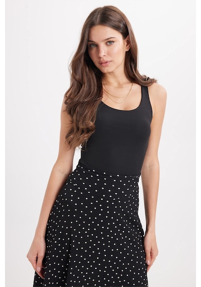 Tudors Kadın Standart Fit Normal Kesim Kolsuz Halter Yaka Siyah Crop Atlet-50961