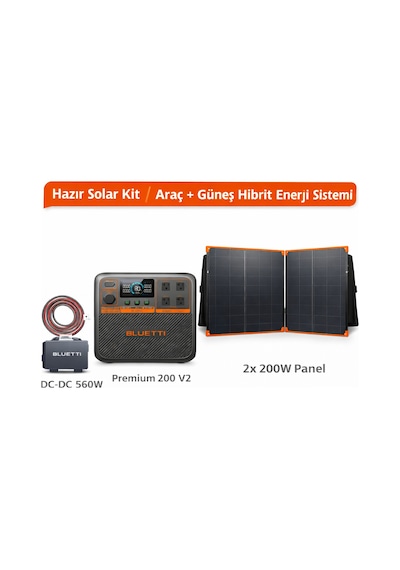 Bluetti Premium 200 V2 Max Hibrit Enerji Sistemi