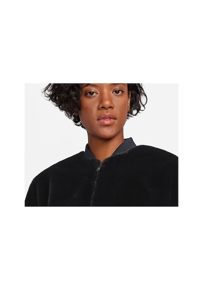 Nike Geniş Kalıp Kadın Günlük Çift Taraflı Bomber Ceket W Sportswear Fb8692-010 Siyah Bej
