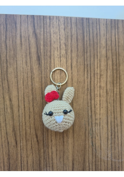 Amigurumi Tavşan Anahtarlık Kahverengi - Siyah