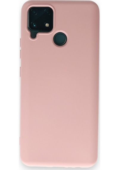 Realme C25 İçi Kadife Kaplı Esnek Silikon Kapak Ryc/ Nano Lansman Pudra