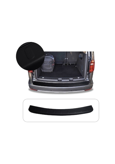 Volkswagen Caddy 2015-2020 Uyumlu Arka Tampon Eşiği Koruma Abs Mat Siyah