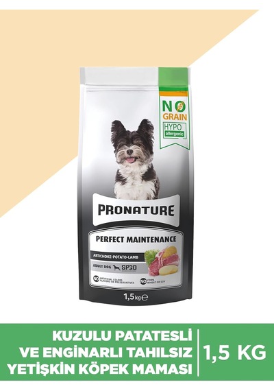 Hypo-allergenic Tahılsız Yetişkin Köpek Maması Kuzu, Enginar Ve Patatesli 1,5 Kg