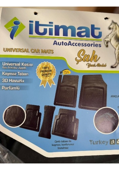 İtimat Unıversal Şah Paspas Siyah Havuzlu Kes Uygula Tüm Araçlar