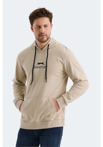 Slazenger Onca Erkek Kanguru Cepli Kapüşonlu Bej Sweatshirt Bej