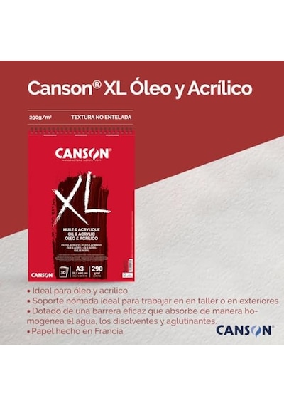 Xl Huile &amp Acrylique, Yağlı Ve Akrilik Boya Bloğu, Dın A4, 30 Yaprak, 290 G/m² Genel