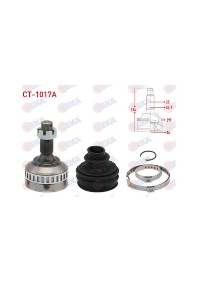 Peugeot Partner 1.9 D Absli 29 Dis 25x34x58,4 Uzunluk 135 Mm 1996-2008 Aks Kafasi Sol-sag On Dis