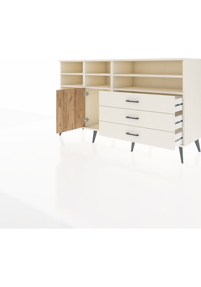 Kronos Konsol 8 Raflı 3 Çekmeceli Tek Kapaklı 176x59x99 Aytaşı-ç Aytaşı-çam/aytaşı