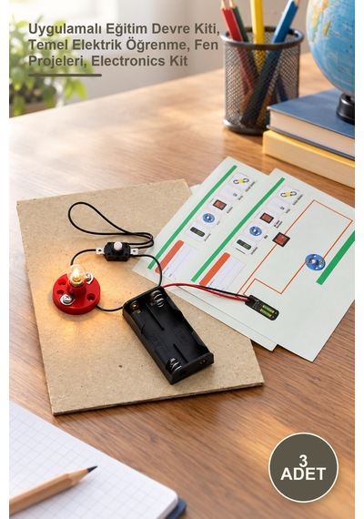 3 Adet Elektrik Deney Seti Uygulamalı Eğitim Devre Kiti, Temel Elektrik Öğrenme, Fen Projeleri, Electronics Kit