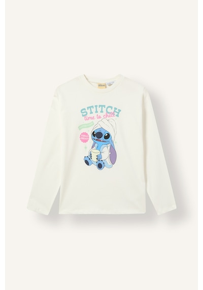 Defacto Disney Lilo & Stitch Baskılı Çizgili 2li Pijama Takımı Kız Çocuk I6047a826wnwt34 Beyaz-wt34