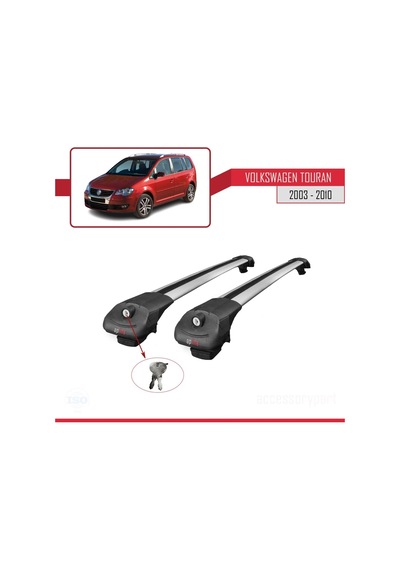 Volkswagen Touran 2003-2010 Arası İle Uyumlu Ace-1 Ara Atkı Tavan Barı Gri