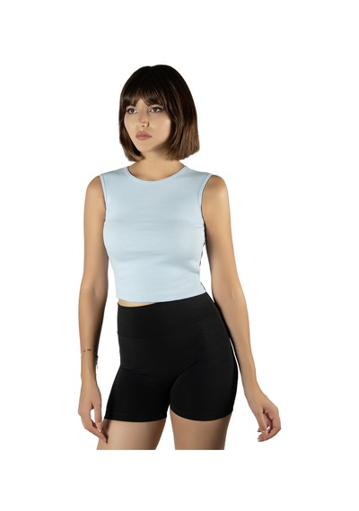 Terapi Men Açık Mavi Fitted/vücuda Oturan Crop Halter Yaka Fitilli Esnek Örme Bluz Atlet Açık Mavi Terapi Men Açık Mavi Fitted/vücuda Oturan Crop Halter Yaka Fitilli Esnek Örme Bluz Atlet Açık Mavi