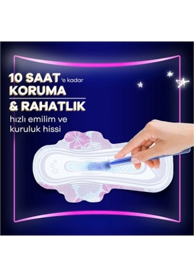 Gece Kullanım İçin 16 Adet Hijyenik Ped, Ultra Yumuşak
