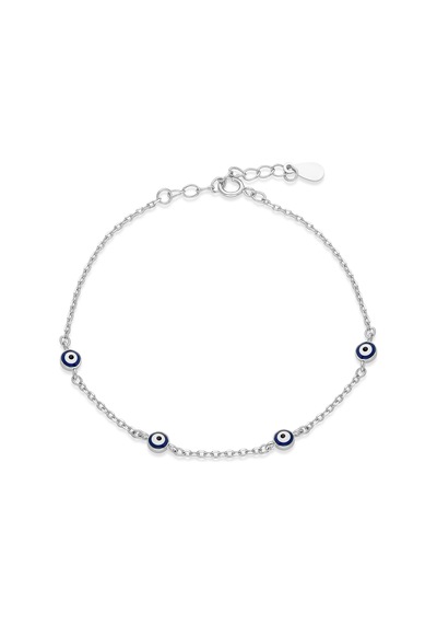 Servi 925 Ayar Blue Charm Bileklik-257 Gümüş