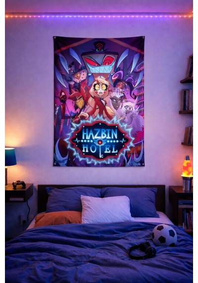 Owl Bag Hazbin Hotel Desenli Tasarım Duvar Halısı
