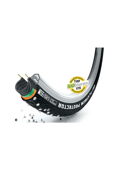 Cst Platinium Protector Zırhlı Dış Lastik C1920 700X35-700X35-Std Siyah - Yeşil