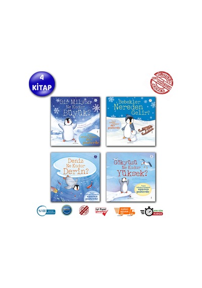 Tübitak Penguen Pipkin Set 4 Kitap Ciltli Özel Baskı 3+ Yaş