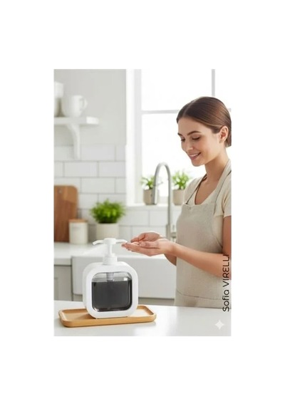 Pompalı Dispenser Sabunluk Şeffaf Gövde, Modern Tasarım Sıvı Sabun, Şampuan, Losyon İçin 722268 Renk