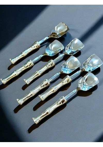 Royking Bambu Saplı Gümüş Dondurma Kaşık 6'lı Eym 086 Gümüş