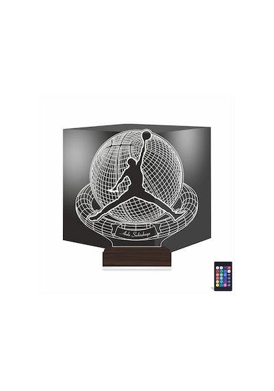 Luvivia Basketbol Topu Basketçi Hediye Jordan Kişiye Özel 3d Lamba - Masa Gece Lambası Şeffaf