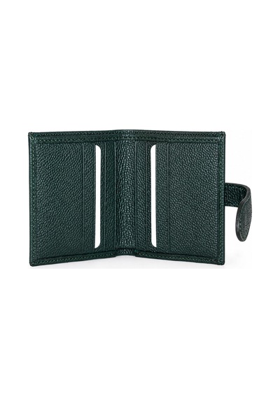 Genel Markalar Vaulto Gerçek Deri Unisex Kartlık Grained Yeşil